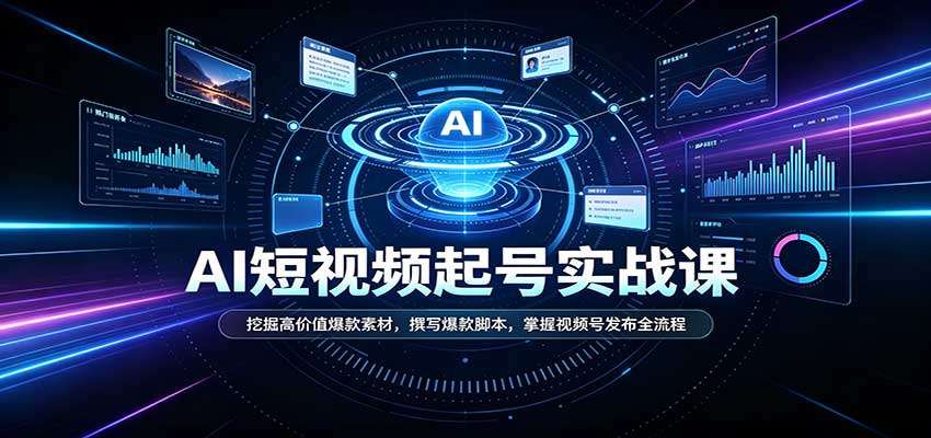 短视频AI起号实战课:挖掘高价值爆款素材,撰写爆款脚本,掌握视频号发布全流程-星阳网创