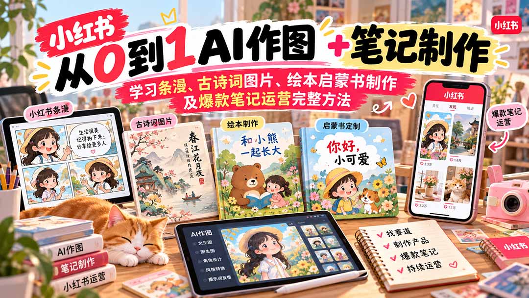 2026小红书AI内容创作从0到1:学习条漫、古诗词图片、绘本启蒙书制作及爆款笔记运营完整方法-星阳网创