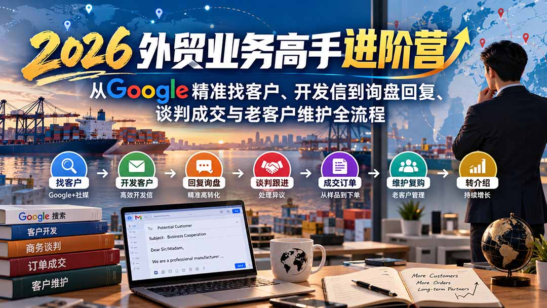 2026外贸业务高手进阶营：从Google精准找客户、开发信到询盘回复、谈判成交与老客户维护全流程-星阳网创