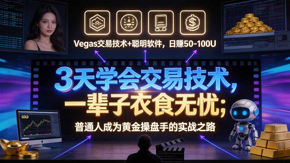 “顺势而为交易系统”3天学会交易技术,聪明软件辅助,小白也能看懂趋势交易,日入30-100U,长期稳定-星阳网创