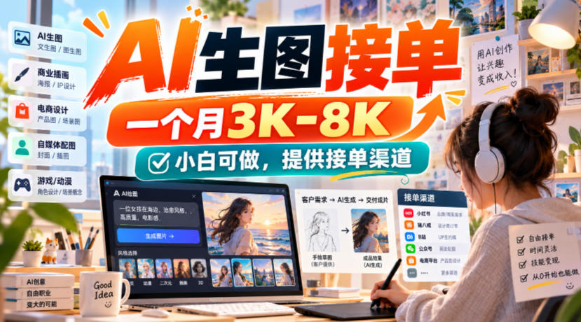 AI生图接单,一个月3K-8K,小白可做,提供接单渠道-星阳网创
