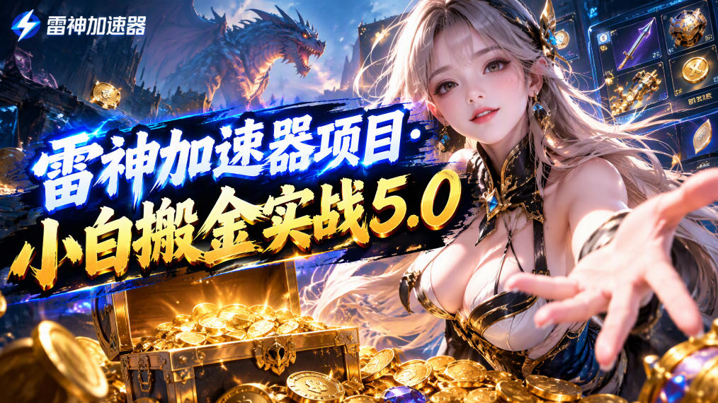雷神加速器项目·小白搬金实战5.0,抖音W播100-150r,小白入局一天也能几十r-星阳网创