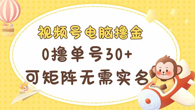 (14220期)视频号电脑撸金 0撸单号30+ 可矩阵 无需实名多号多得-星阳网创