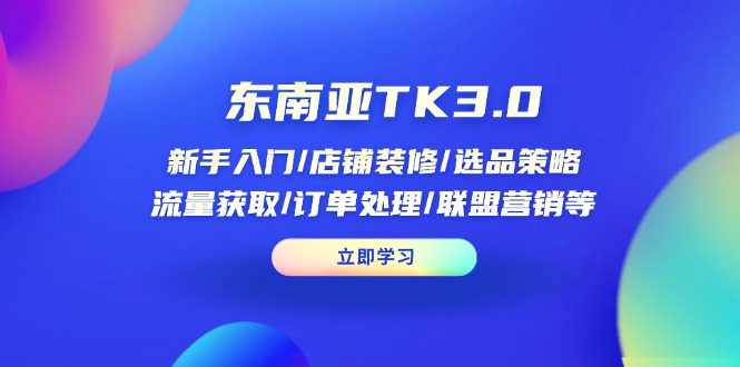 (14208期)东南亚TK3.0:新手入门/店铺装修/选品策略/流量获取/订单处理/联盟营销等-星阳网创