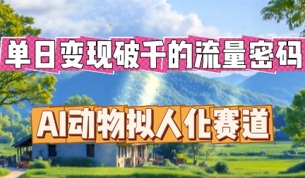 单日变现破k的流量密码,AI动物拟人化赛道-星阳网创