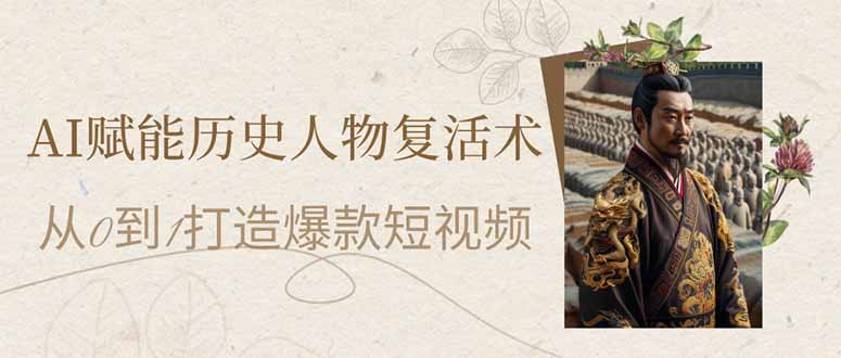 (14311期)AI赋能历史人物复活术:从0到1打造爆款短视频-星阳网创