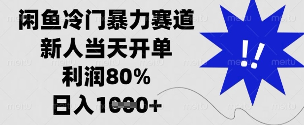 闲鱼冷门暴力赛道,新人当天开单,利润80%,日入数张【揭秘】-星阳网创